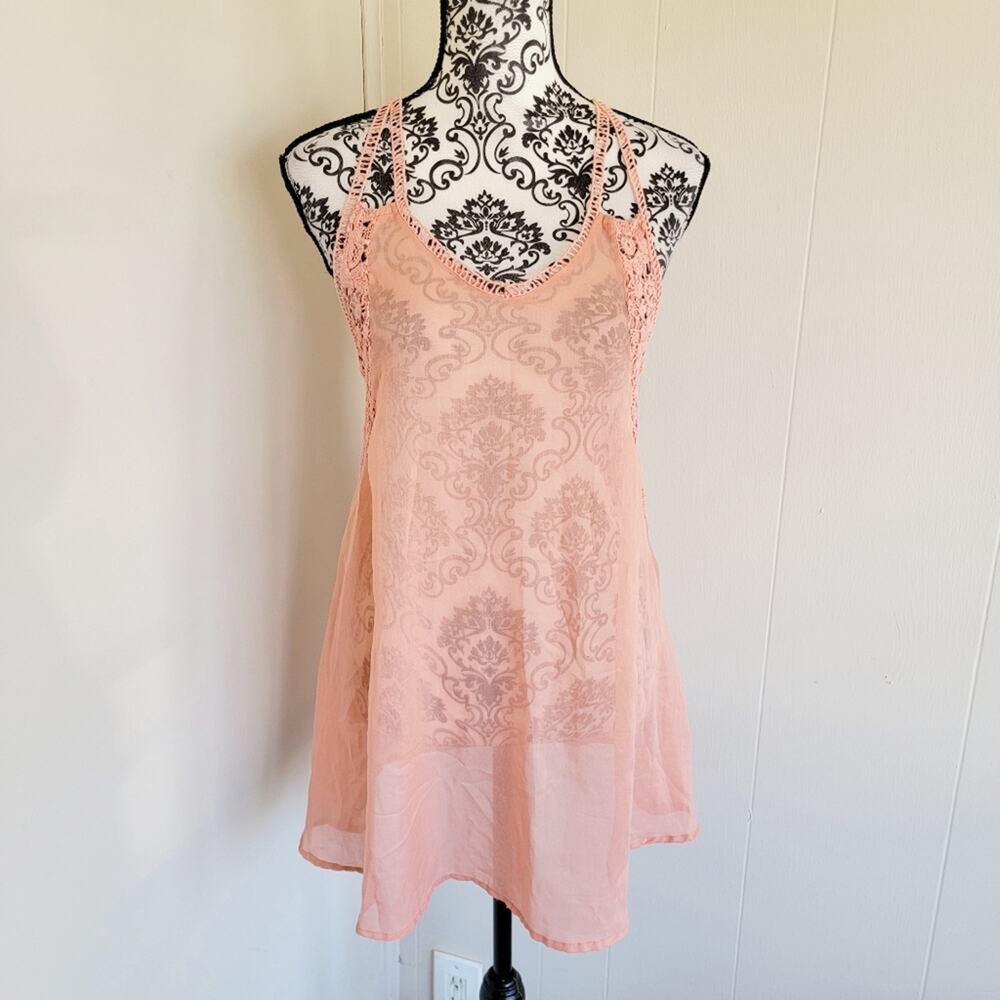 ASOS Crochet V-neck Tunic Length Swim‎ Coverup